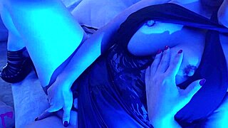 I feel this hot Latina milf under blue light enjoying oral sex, dildo play, and juicy vaginal fluids leading to intense orgasms.