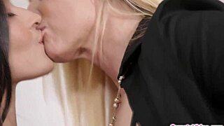 bratty teen 18+ licked by her milf dean in office uniform at work