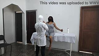 Perverted doctor fucks female patient doggystyle in office