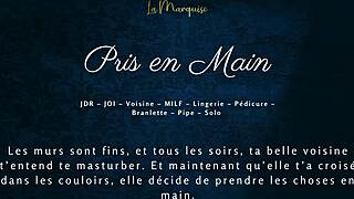 What happens when a French milf neighbor takes control in this intriguing European audio encounter