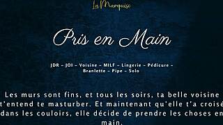 What happens when a French milf neighbor takes control in this intriguing European audio encounter