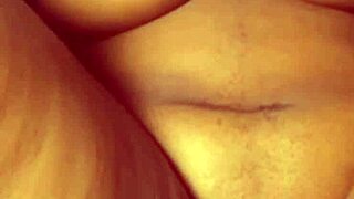 hey check out this bbw blonde masturbating with her big tits until she cums hard