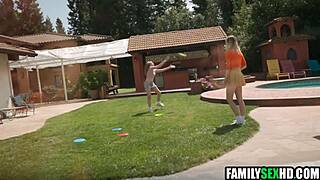 Innocent Teen 18+ Subtly Woken Up For Threesome Sex By Bffs Step Parents With Blowjob