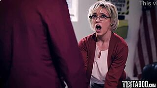 We're horny students gangbanging huge tits bbw mature teacher in classroom, they say with blonde blowjob and doggystyle action. Fat milf takes big cock pov in group hardcore.