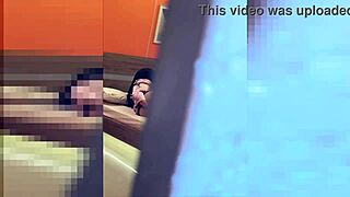 Caught stepmom shaking big ass and rubbing tight pussy to orgasm.