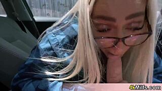 busty stepmom elena gave me a handjob in the car while i filmed the whole thing