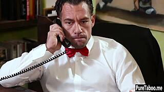 Two perverted big boobs hot milfs surprise nice guy with blowjob and hardcore group sex.