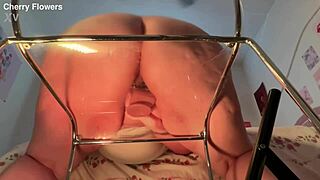 Big ass bbw rides dildo with creamy pussy in solo homemade action