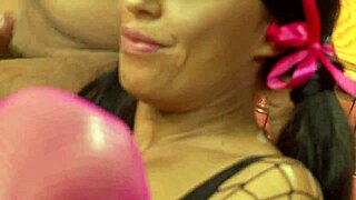 Dark skinned student takes two cocks up her ass in the principal's office with blowjob cowgirl creampie doggystyle double penetration