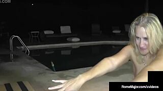BIG HARD DICK Rome Major CUNT CRAMS Blonde Italian Cougar By The Pool