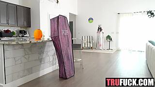 Hey, check this out - breeding my stepsis right inside a coffin with Sage Roux and Selina Imai