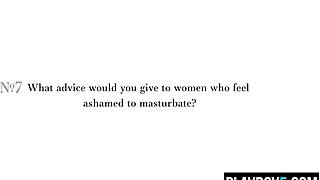 Petite blonde milf Kenna James fingers pussy to hot solo orgasm after podcast