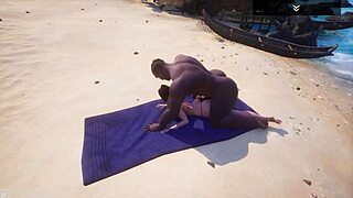 Curvy Redhead Milf Sonia Takes Big Black Cock On Beach With Squirting Orgasm!