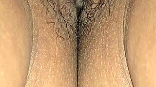 Husband filmed his latina wife up close with vibrator on her hairy wet pussy.