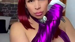 Hey, why is my big-ass stepmom dressed as Starfire for Halloween? Do you want me to fuck you hard in that costume right now?