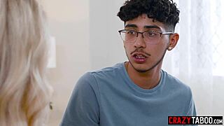 I masturbated for my stepson as his big tits stepmom and then gave him an amazing blowjob.