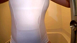 hey, check out this japanese cosplay milf with big natural tits getting oiled up and covered in cum during her curvy uniform session