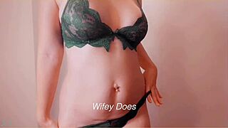 wife in lingerie presents amazing homemade show with sexy style