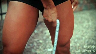 Tia Marie MUSCLE BICEP MEASUREMENTS In Sexy Redhead Flexing