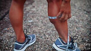 Tia Marie MUSCLE BICEP MEASUREMENTS In Sexy Redhead Flexing