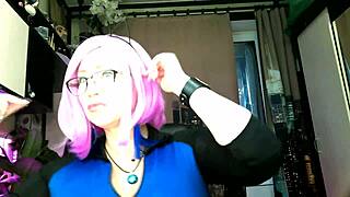 Blonde Slutwife Aimee Poses in Dirty Costumes for Young and Mature Viewers in Private Interview