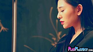 chinese milf passion posing session and hot striptease for the playboy