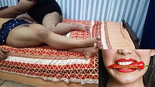 Hey, check out these desi lovers in hidden sex with the milf girlfriend showing her shaved pussy and small tits.