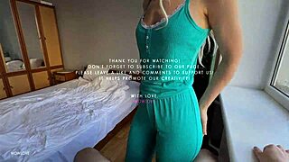 step mom caught step son jerking off and helps to cum quick in her panties and pull them up