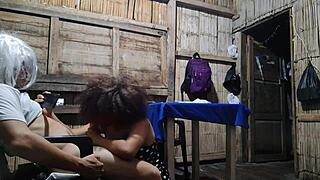 This treacherous Latina stepmom eagerly sucks and licks my American cock until I reach an intense orgasm in our real homemade video