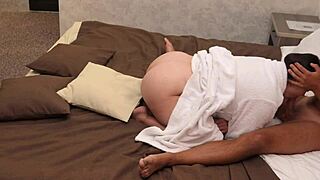 Big Ass Brunette Got Cum In Her Ass!