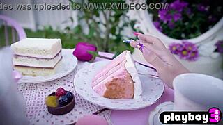 Big ass milf contrasts cute blonde posing outdoors