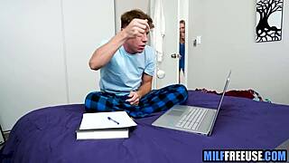 Step Aunt Freeused By Nerdy Step Nephew In Blonde Blowjob With Dildo Fingering And Monster Cock Fucking