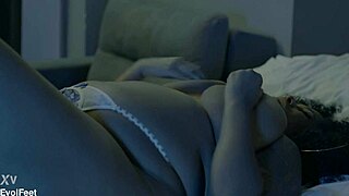 Two dominant foot goddesses choke and gag a dirty old man while he licks their toes and wet pussies in intense BDSM session. Fat brunette milfs deliver rough foot fetish domination.