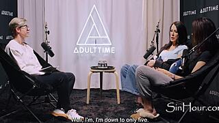 Shay sights and reagan foxx share horny backstage interview with natural tits closeups