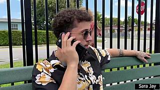 Some dude takes on curvy BBW cougar with big tits in rough quickie blowjob and creampie sex session