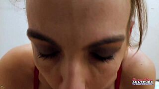 horny dick sucker milf shelly deepthroats cock and gets pussy fucked