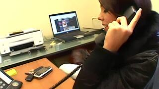 Why is this brunette 18 girl getting fucked in fishnets and heels?