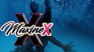 Maxine X unleashes a hard squirt right on Nadia White's face during intense lesbian sex in the jacuzzi