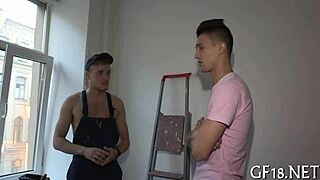 I feel so excited as this nice-looking teen beauty bends over for doggystyle fucking with my friend.