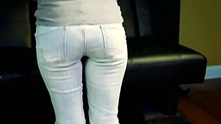 Petite brunette coed Sabrina bends over for doggystyle fucking in wet shaved pussy until facial cumshot.