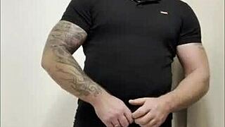 creepy sick guy fucks girlfriend doggystyle in bedroom and cums on her big ass butt