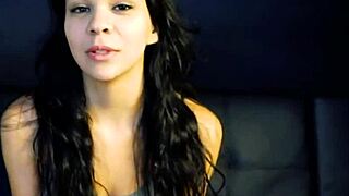 Petite brunette coed Sabrina bends over for doggystyle fucking in wet shaved pussy until facial cumshot.