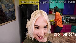 Slutty teen 18+ step sis fucked in pov bent over doggystyle under stepmoms nose