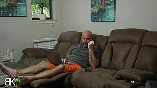 free ghostface delivers sloppy halloween handjob to cougar milf in lingerie with big cock action