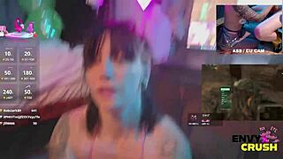 i drool all over his big cock as gamer girl in kitty bikini with fishnets and panties