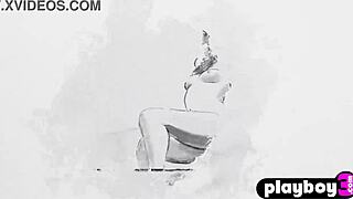 petite brunette milf exposed sexy body and posed in lingerie for playboy outdoor striptease