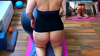 big titts big ass workout contrasts with amateur milf fat curvy close up yoga session