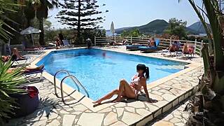 We're getting public fucked at the hotel pool in milf orgy with anal assfucking and cumshot facial?