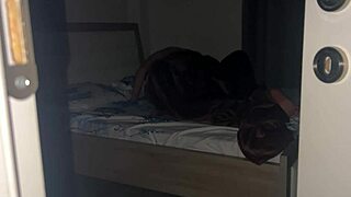 Real couple enjoys passionate kissing during homemade sex session at home