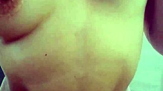 Handjob wakes stepbro! Cum blasts huge tits!